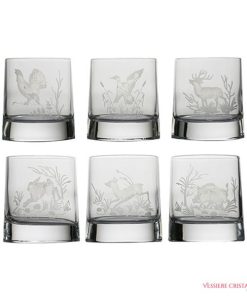 6 gobelets cristal chasse