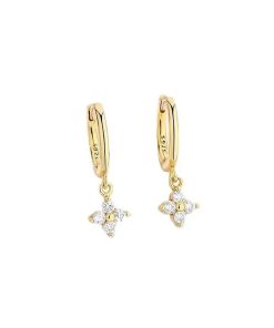 Boucles d&rsquo;oreilles céleste cristal