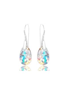 Boucles d&rsquo;oreilles goutte d&rsquo;eau cristal irisé