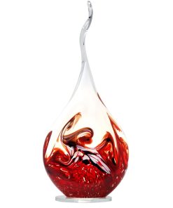 Lampe flamme cristal noir et rouge Cristal de Lorraine