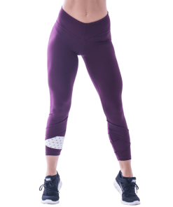 ASYMMETRICAL 7/8 LEGGINGS BURGUNDY BLANC 639