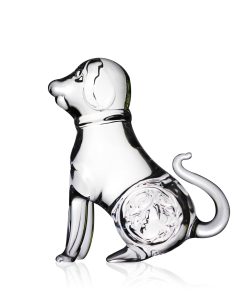 Sculpture chien cristal zodiaque chinois