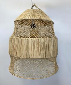 Suspension cloche raphia